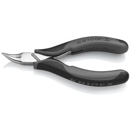 KNIPEX 35 42 115 ESD - Pince spéciale électronique ESD, tête polie miroir, poignées revêtues d'un matériau bi-composant