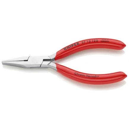 KNIPEX 37 13 125 - Pince de mécanique fine chromée, poignées enduites de résine synthétique, bec large et plat