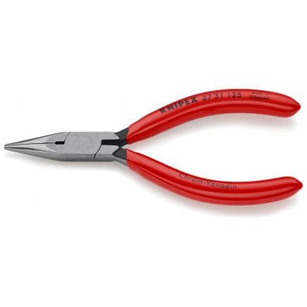 KNIPEX 37 31 125 - Pince de mécanique fine bondérisée noire, tête polie, poignées enduites de résine synthétique, bec demi-rond