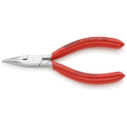 KNIPEX 37 33 125 - Pince de mécanique fine chromée, poignées enduites de résine synthétique, bec demi-rond
