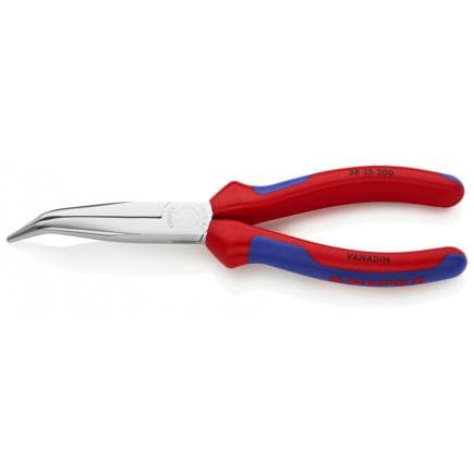 KNIPEX 38 25 200 - Pince de mécanicien chromée, poignées revêtues d'un matériau bi-composant, bec coudé à 40°