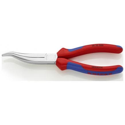 KNIPEX 38 35 200 - Pince de mécanicien chromée, poignées revêtues d'un matériau bi-composant, pointe arquée.