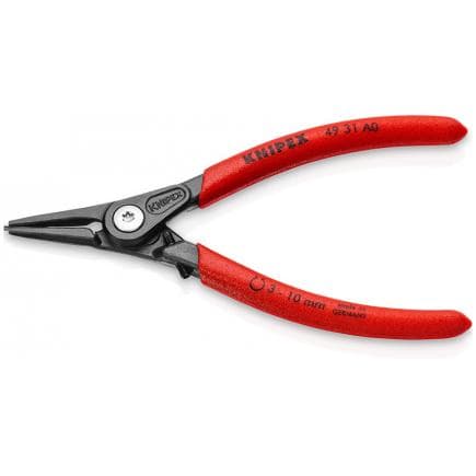 KNIPEX 49 31 A0 - Pince de précision pour circlips extérieurs sur arbres, bondérisée grise, poignées enduites de résine synthétique antidérapante,...