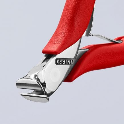 KNIPEX 64 11 115 - Pince coupante pour électronique à tranchant frontal, tête polie miroir, poignées enduites de résine synthétique