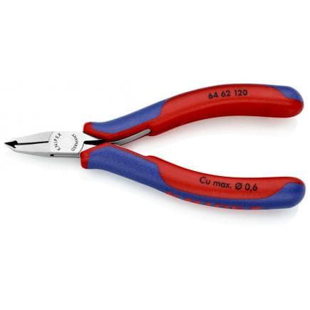 KNIPEX 64 62 120 - Pince coupante pour électronique à tranchant frontal, tête polie miroir, poignées revêtues d'un matériau bi-composant, petit...