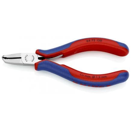 KNIPEX 64 72 120 - Pince coupante pour électronique avec tranchant frontal, tête polie miroir, poignées revêtues d'un matériau bi-composant, petit...