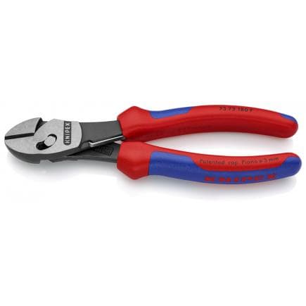 KNIPEX 73 72 180 F - Pince coupante latérale hautes performances TwinForce®, bondérisée noire, tête polie, poignées revêtues d'un matériau...