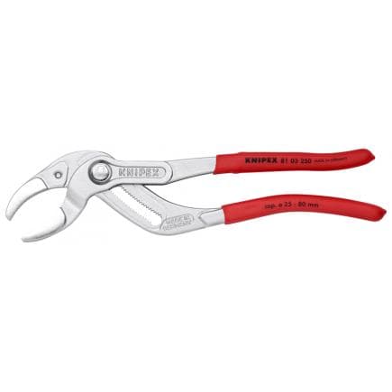 KNIPEX 81 03 250 - Pince à siphon et raccord pour siphons, tuyaux plastique et raccords, chromée, poignées enduites de résine synthétique...