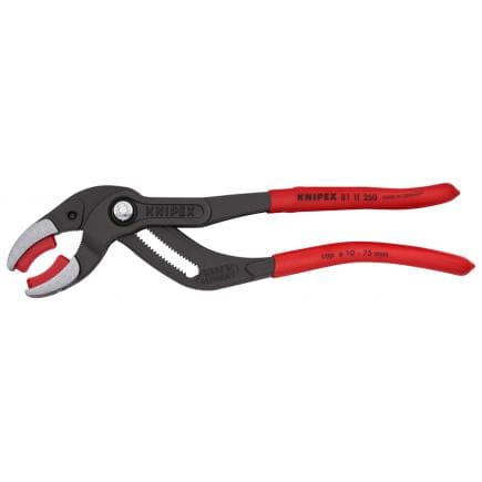 KNIPEX 81 11 250 - Pince à siphon et raccord pour siphons, tuyaux plastique et raccords, bondérisée noire, poignées enduites de résine synthétique...