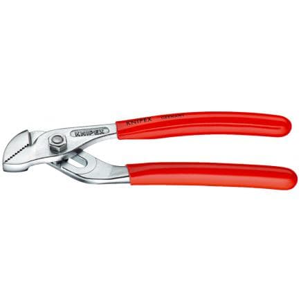 KNIPEX 90 03 125 - Mini pince multiprise pour tubes et écrous avec rainures de guidage fraisées, chromée, poignées enduites de résine synthétique