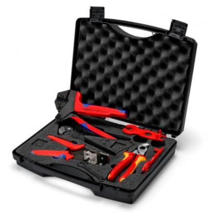 KNIPEX 97 91 04 V02 - Mallette à outils pour photovoltaïque, connecteurs de câbles solaires MC4 (Multi-Contact) (7 pcs.)