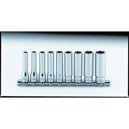 KOKEN RS2305A/9 - Jeu 1/4" douille longue polygonal pouce (9 pcs.)