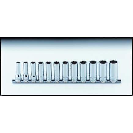 KOKEN RS3305M/12 - Jeu 3/8" douille longue polygonal metrique (12 pcs.)