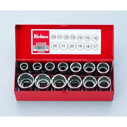 KOKEN 4252M-01 - 1/2" Jeu de clés à douille (13 pcs.)
