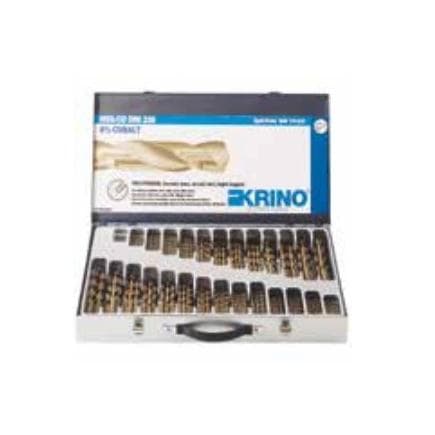 KRINO 01229451 - Jeu de forets hélicoïdaux cylindriques rectifiés à double cône en métal Speedmaster HSS-G DIN 338 (148 pcs.)