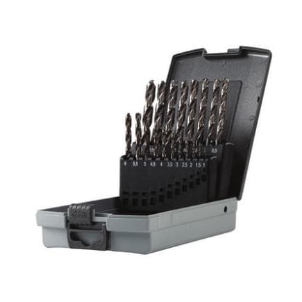 KRINO 01229301 - Assortiment de forets hélicoïdaux cylindriques rectifiés à double cône speedmaster ABS HSS-G DIN 338 (19 pcs.)