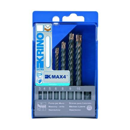 KRINO 03073202 - Forets rotatifs « Max 4 » avec 4 arêtes de coupe et 4 cannelures pour un perçage haute performance dans tous les matériaux de...