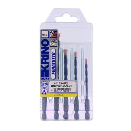 KRINO 03085700 - Jeu d'embouts universels "perforatutto®" avec raccord hexagonal 1/4" (5 pcs.)