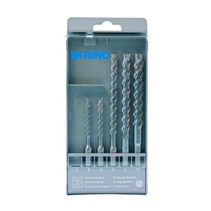 KRINO 03168203 - Jeu d'embouts Sds-plus avec 4 tranchants et 4 hélices (5 pcs.)