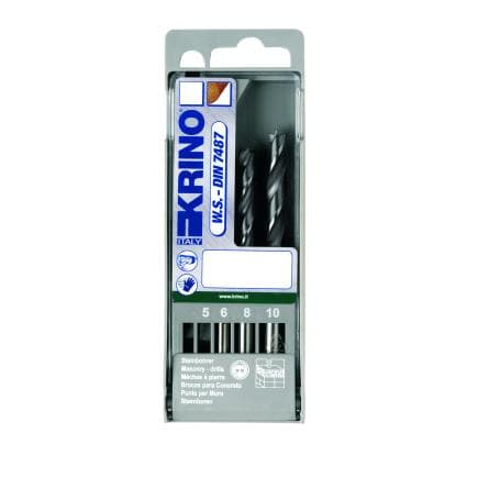 KRINO 05010206 - Jeu de forets hélicoïdaux à bois à 2 cannelures, HSS de haute qualité (5 pièces)