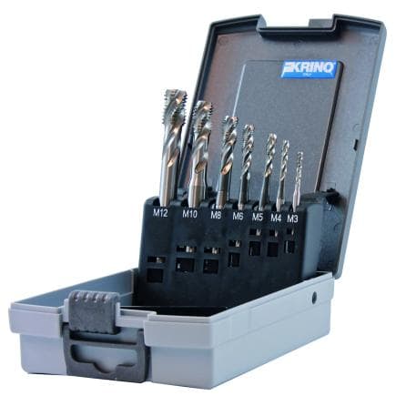 KRINO 10345305 - Jeu de tarauds machine hss-co 5% cannelures droites 35° (7 pcs.)