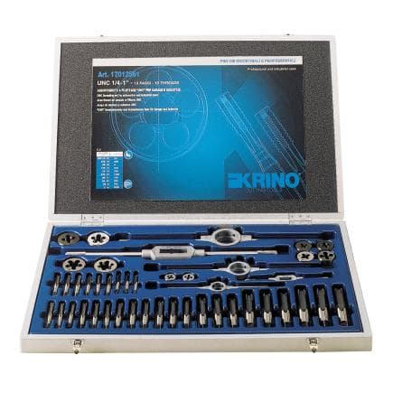 KRINO 17012561 - Assortiments de filetages unc et unf pour garages et industrie CV. (65 pièces)