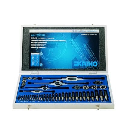 KRINO 17012534 - Assortiments de filetage CV avec filetage métrique dans une boîte en bois (36 pcs.)