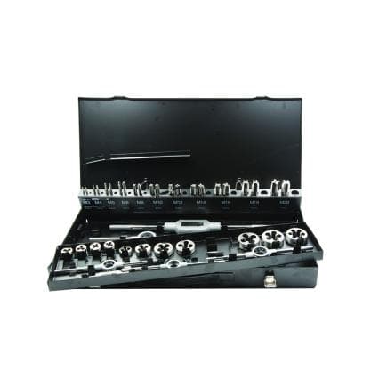 KRINO 17020511 - Jeux de filetage HSS pour l'industrie avec filetages métriques à pas grossier et fin dans une boîte en bois (60 pcs.)