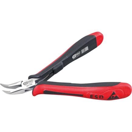 KS TOOLS 500.7067 - Pince pointue ESD-courbée-avec taille, 130 mm