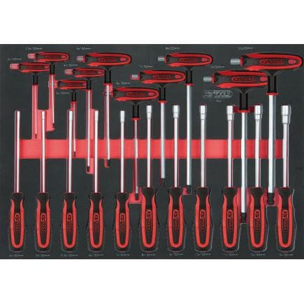 KS TOOLS 711.0021 - Jeu de tournevis et poignée en T SCS ERGOTORQUEplus en module 1/1 SCS (21 pcs.)