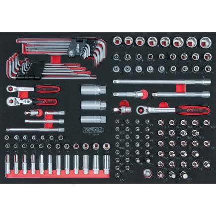 KS TOOLS 711.0144 - Jeu de clés à douilles 1/4"+3/8" en module 1/1 SCS (144 pcs.)