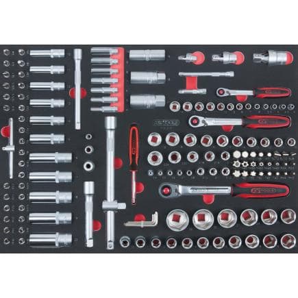 KS TOOLS 711.0151 - Jeu de clés à douilles 1/4"+3/8"+1/2" en module 1/1 SCS (151 pcs.)