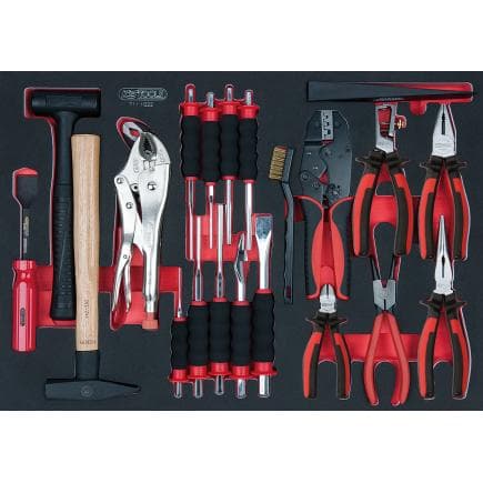 KS TOOLS 711.1022 - Jeu de pinces et burins en module 1/1 SCS (22 pcs.)