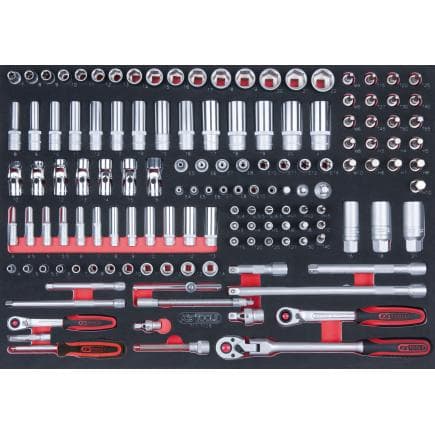 KS TOOLS 711.1136 - Jeu de clés à douilles 1/4"+3/8" en module 1/1 SCS (136 pcs.)