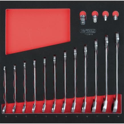 KS TOOLS 712.0016 - Jeu de clés à cliquet mixtes GEARplus en module 2/3 (16 pcs.)