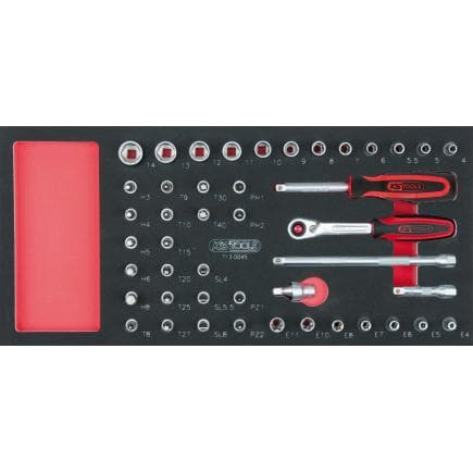 KS TOOLS 713.0045 - Jeu de clés à douilles 1/4" en module 1/3 (45 pcs.)