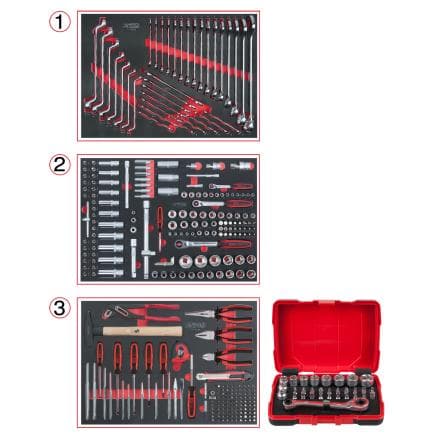 KS TOOLS 713.0341 - Ensemble de rangement universel pour 3 tiroirs pouvant recevoir (341 pcs.)