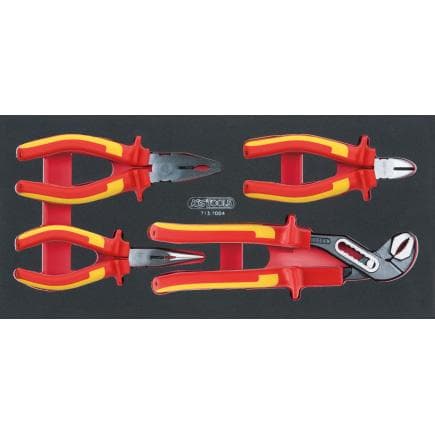 KS TOOLS 713.7004 - Jeu de pinces isolées VDE en module 1/3 SCS (4 pcs.)