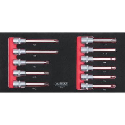 KS TOOLS 713.9011 - Jeu de clés à douille 1/2" en module 1/3 SCS (11 pcs.)