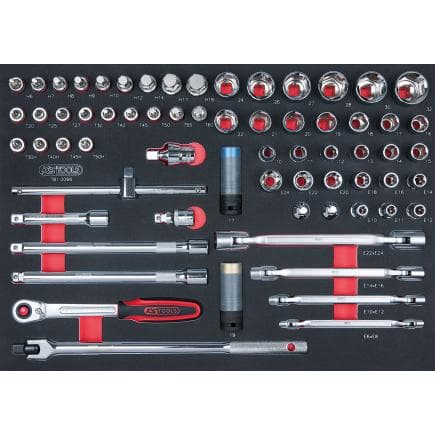 KS TOOLS 781.0066 - Jeu de clés à douilles CHROMEplus 1/2" en module 1/1 SCS (66 pcs.)