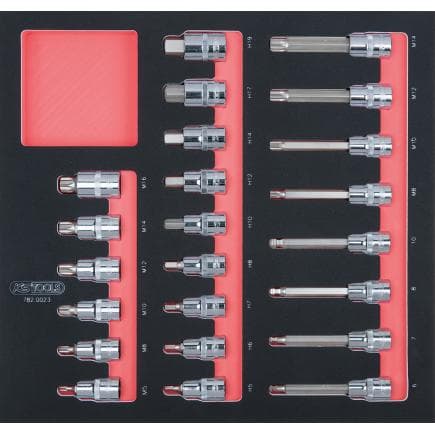 KS TOOLS 782.0023 - Jeu de clés à douilles CHROMEplus 1/2" en module 2/3 (23 pcs.)