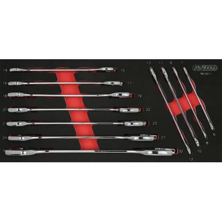KS TOOLS 783.0011 - Jeu de clés à fourche doubles CHROMEplus en module 1/3 SCS (11 pcs.)