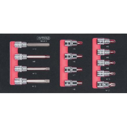 KS TOOLS 783.2013 - Jeu de douilles CHROMEplus 1/2" en module 1/3 SCS (13 pcs.)