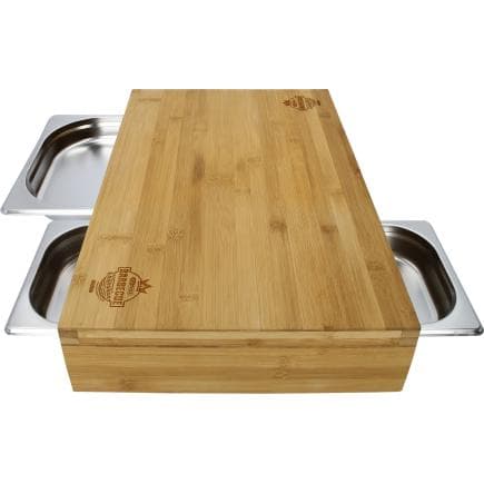 KS TOOLS 100225 - Planche à découper avec 3 bacs de récupération en acier inoxydable