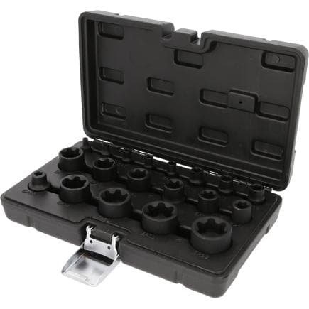 KS TOOLS 515.0119 - Jeu de douilles à choc Torx 1/4"+3/8"+1/2" (19 pcs.)