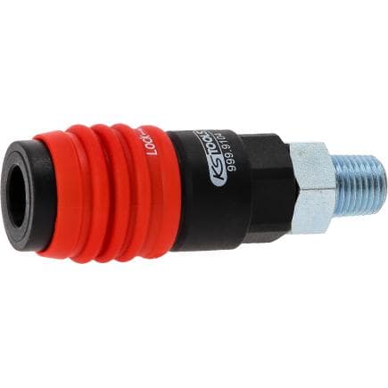 KS TOOLS 999.9104 - Raccord de sécurité à air comprimé universel 3-en-1, avec filetage extérieur 1/4"