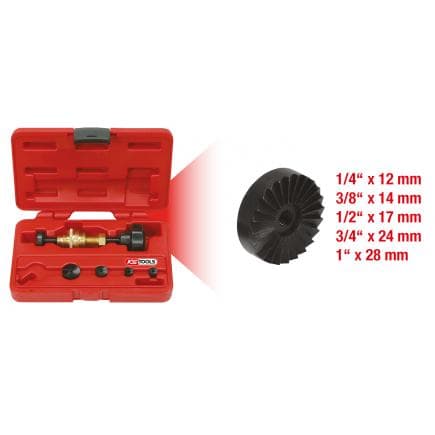 KS TOOLS 136.1105 - Jeu d'appareil à fraiser le siège des robinets 1/4"-1" (6 pcs)