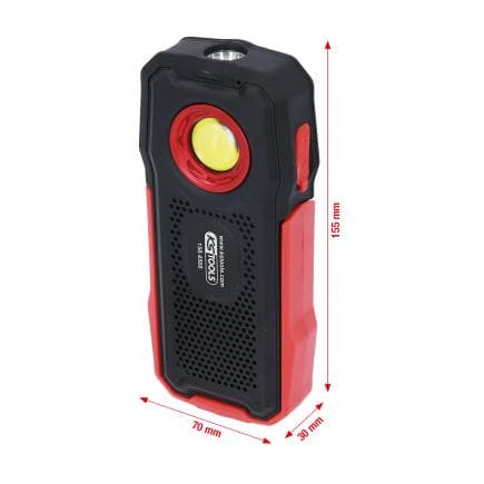 KS TOOLS 150.4500 - Lampe portative mobile pour atelier, 500 lumens, avec Bluetooth, haut-parleur, pliable