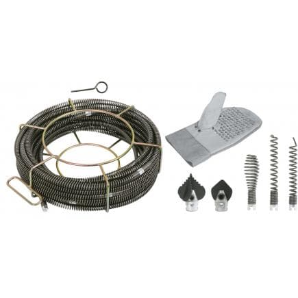 KS TOOLS 900.1917 - Jeu de déboucheur de canalisations ø 16mm avec filin métallique intérieur (13 pcs)