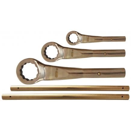 KS TOOLS 963.8081 - Jeu de clés à oeillet contre-coudées BRONZE plus (18 pcs)